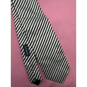 Givenchy Men's 100% Silk Tie Gray & Ivory Diagonal Stripes Made in Italy 56 x 4‎